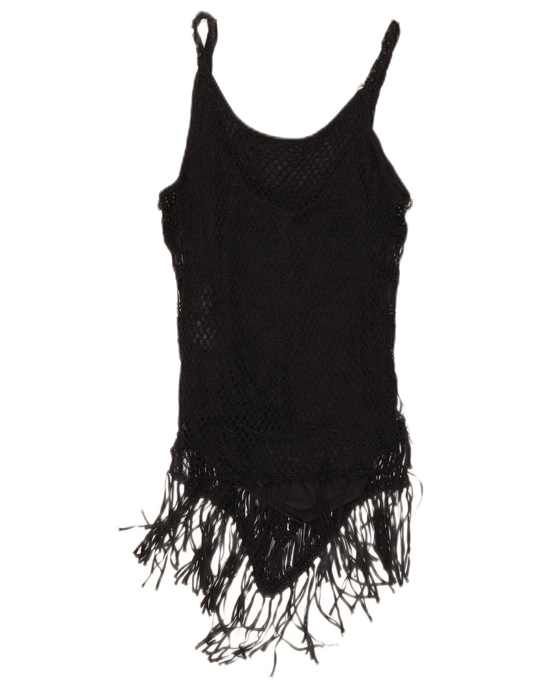 Top Crop pentru femei Zara UK 12 Medium Black Rayon