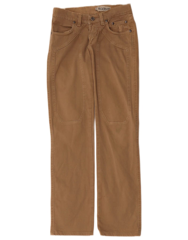 Pantaloni casual drepti pentru femei Jeckerson W25 L29 bumbac maro