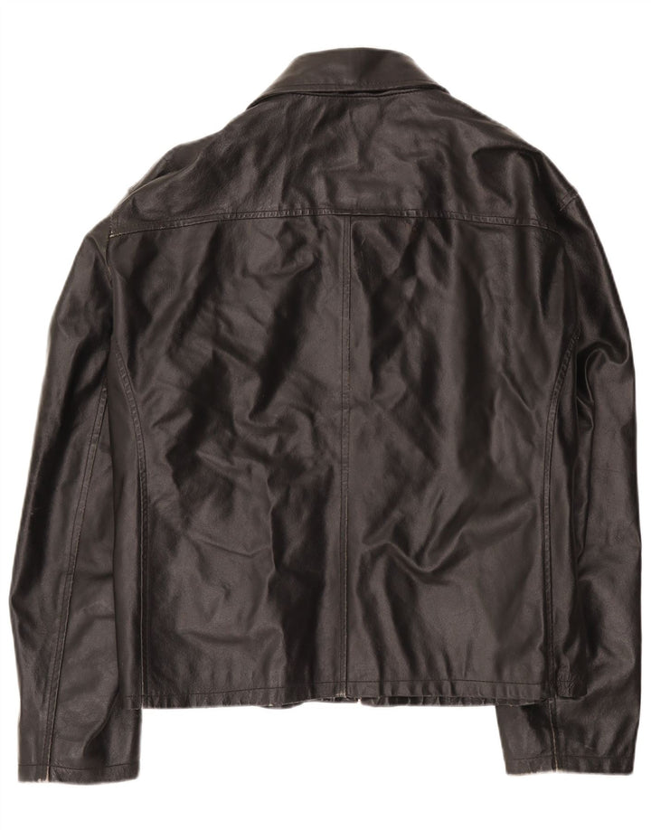 Jachetă de piele vintage pentru bărbați UK 42 XL din piele neagră