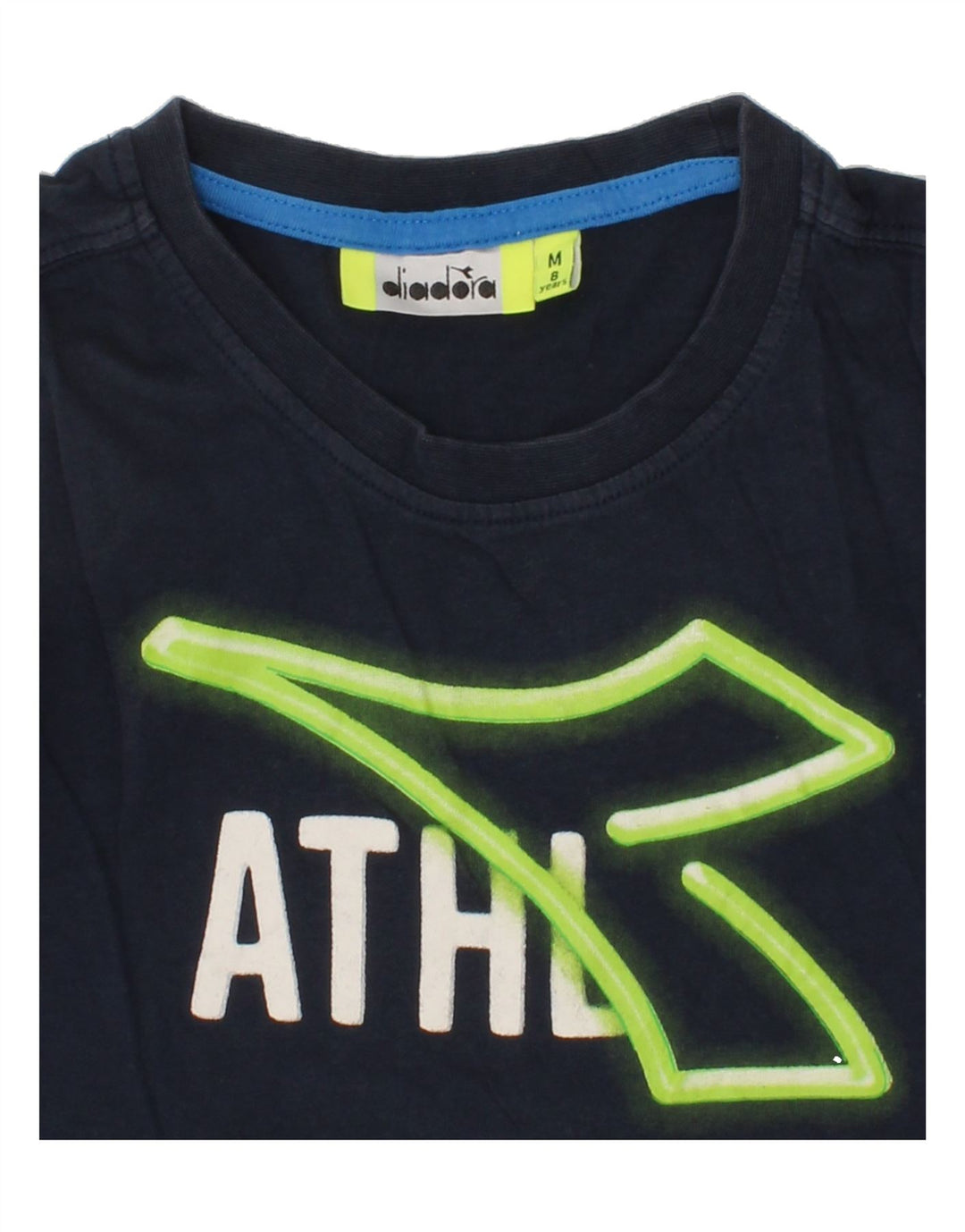DIADORA Boys Graphic Vest Top 7-8 Years Medium Navy Blue Cotton Vintage Diadora and Second-Hand Diadora from Messina Hembry 