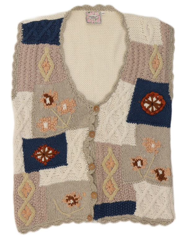Pulover Cardigan fără mâneci vintage pentru femei, mărime unică, multicolor, patchwork