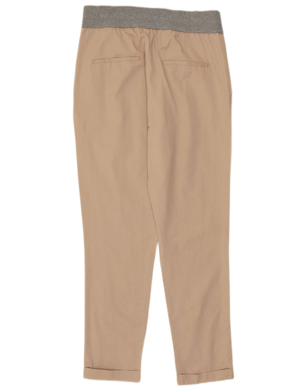Pantaloni chino subțiri pentru femei Zara Mici L26 L27 Bej Bumbac color bloc