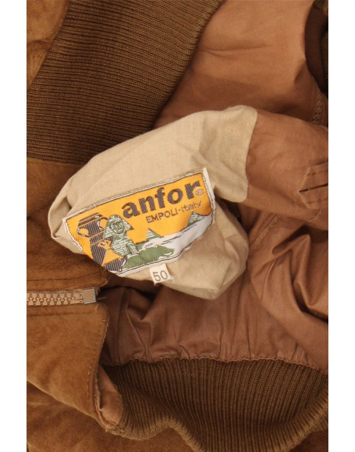 Anfor Jachetă Bomber de piele intoarsa pentru barbati IT 50 Large Brown