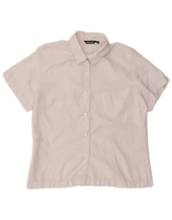 Bluză cămașă cu mânecă scurtă pentru femei Rohan UK 14 Poliester caros alb mediu