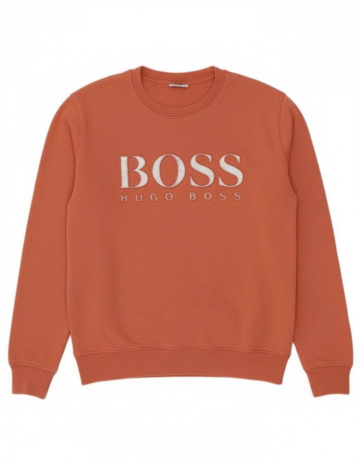 Hanorac cu grafic pentru femei Hugo Boss Pulover UK 12 portocaliu mediu