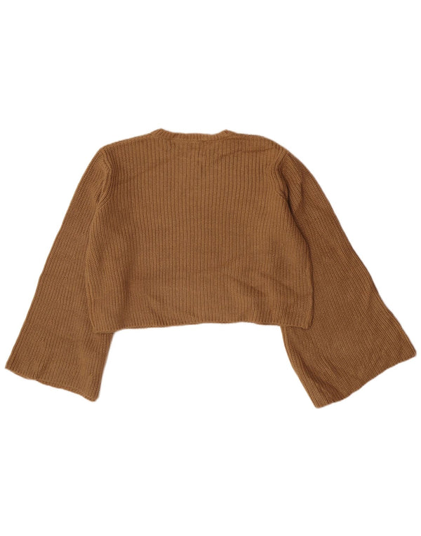 Pulover de damă Zara Crop Crew Gate UK 14 Medium Bej Acrilic