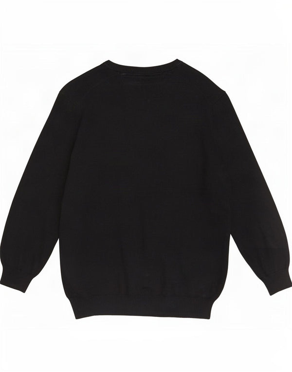 JP 1880 Pulover pentru bărbați cu gât de barcă, bumbac negru 4XL