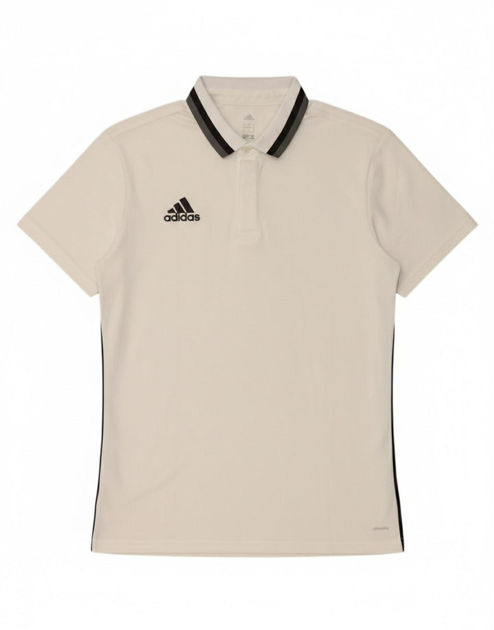 Tricou polo Adidas Climalite pentru bărbați, mare, alb, poliester