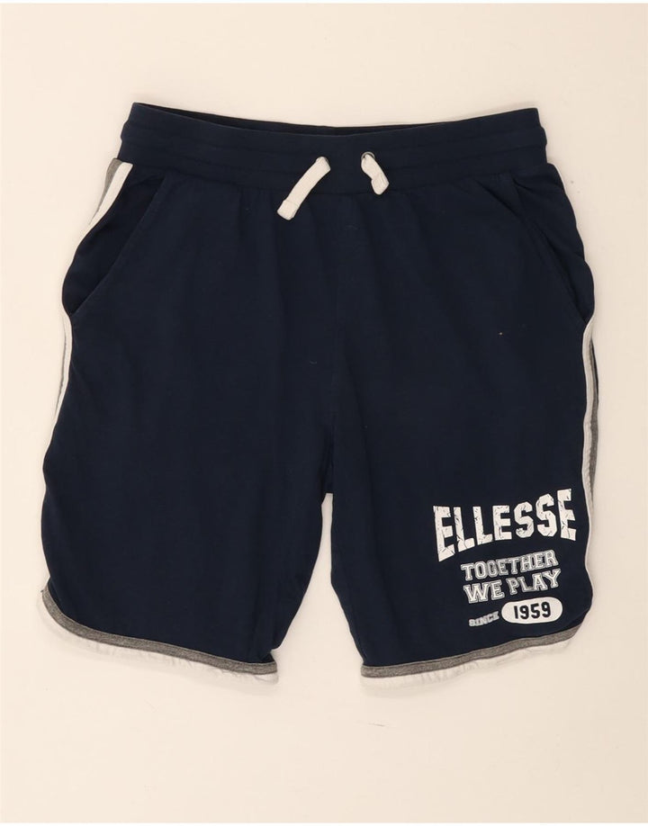 Pantaloni scurti sport grafic ELLESSE pentru bărbați, bumbac, albastru-marin mic