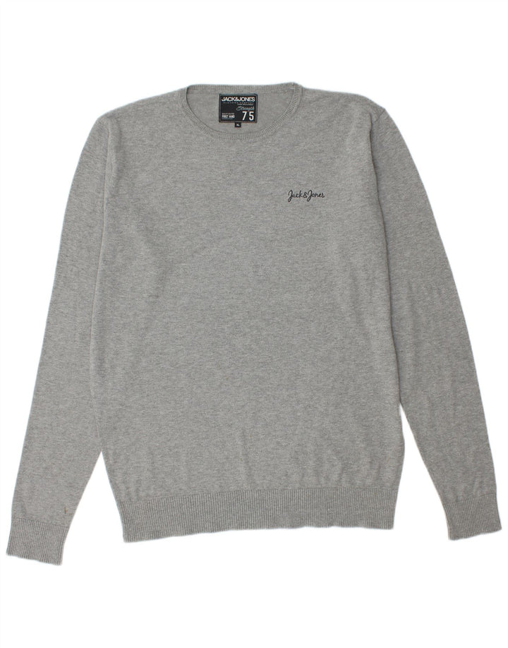 Pulover Jack & Jones pentru bărbați, cu gât roșu, XL, pete gri