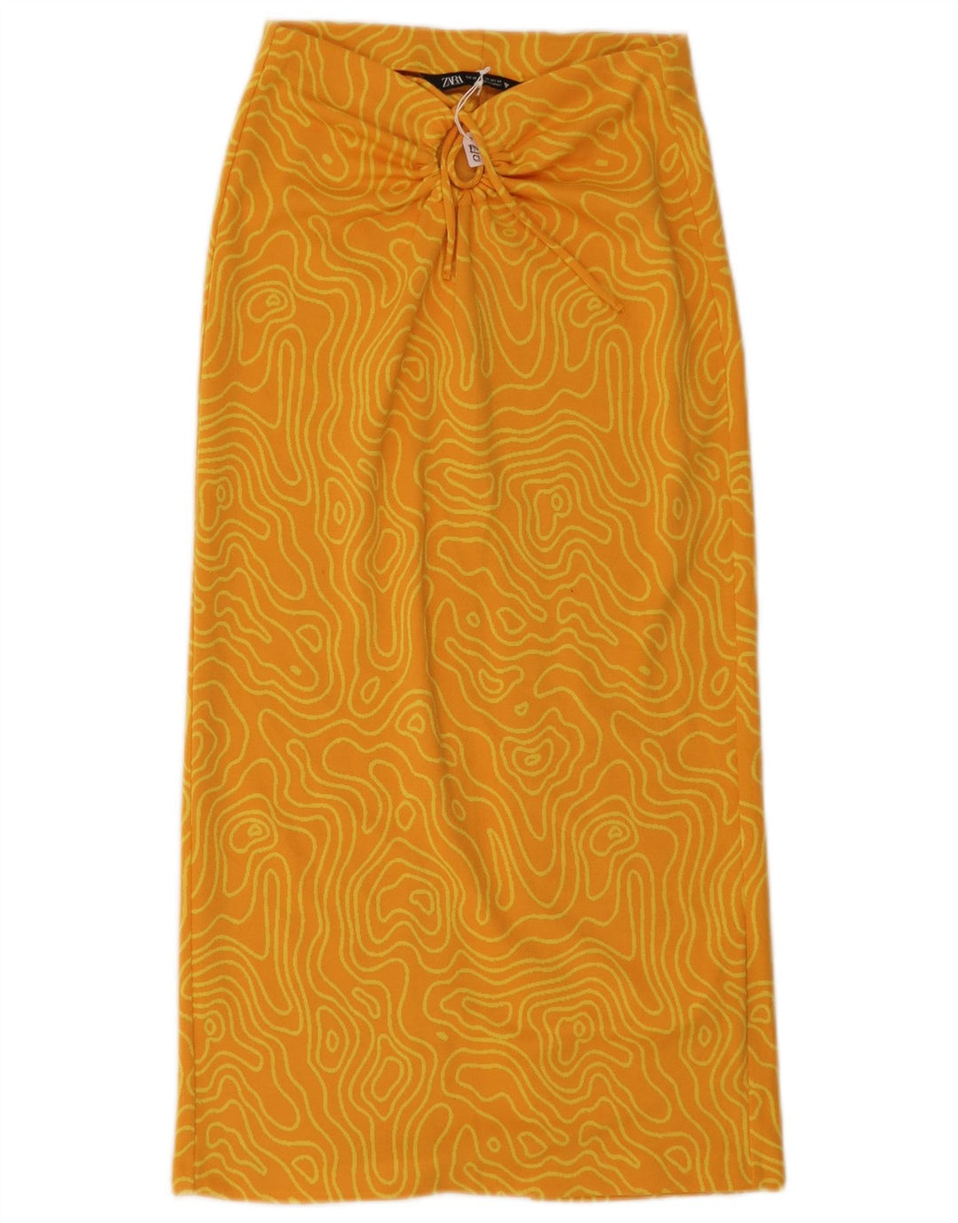 Fusta Midi Zara Femei XS W26 Galben Poliester Geometric