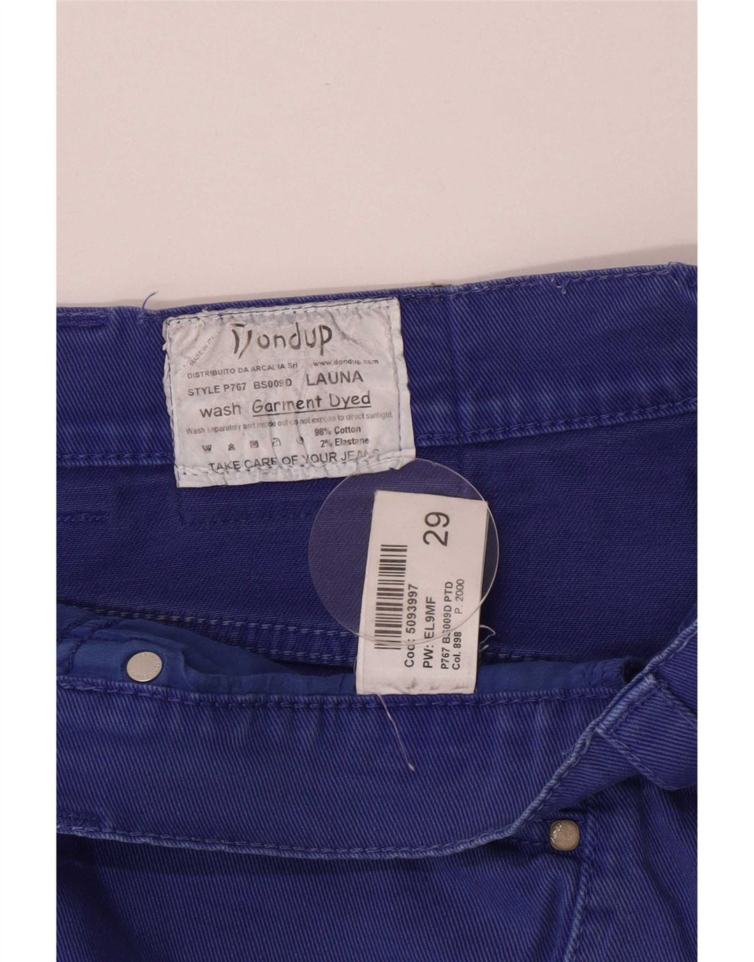 Pantaloni scurți din denim Dondup pentru femei, cu ajustare normală, UK 12 Medium W29 Bumbac albastru