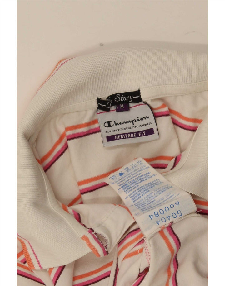 Tricou polo Champion pentru femei UK 12, bumbac cu dungi albe medii