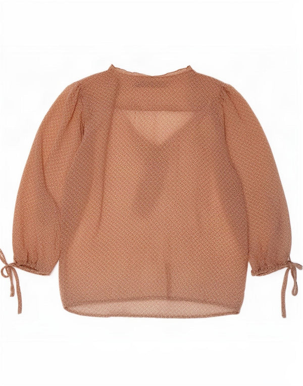 Top cu mâneci 3/4 pentru femei Zara, cu model abstract, UK 10 Mic Bej