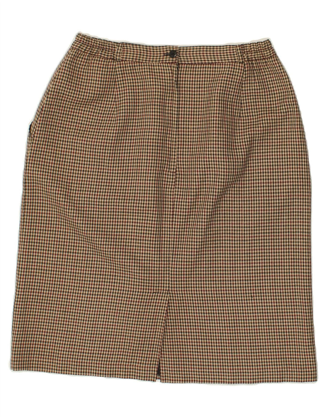 ST. BERNARD Womens Straight Skirt UK 16 Large W32  Brown Check Vintage St. Bernard and Second-Hand St. Bernard from Messina Hembry 