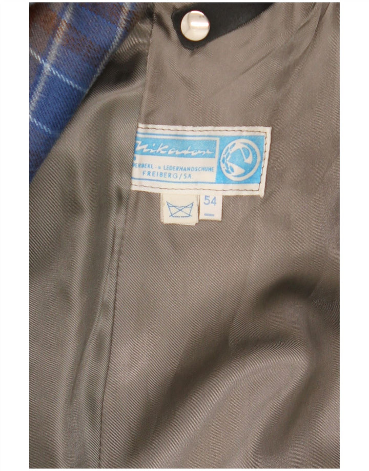 Palton din piele vintage pentru bărbați IT 54 2XL din piele neagră