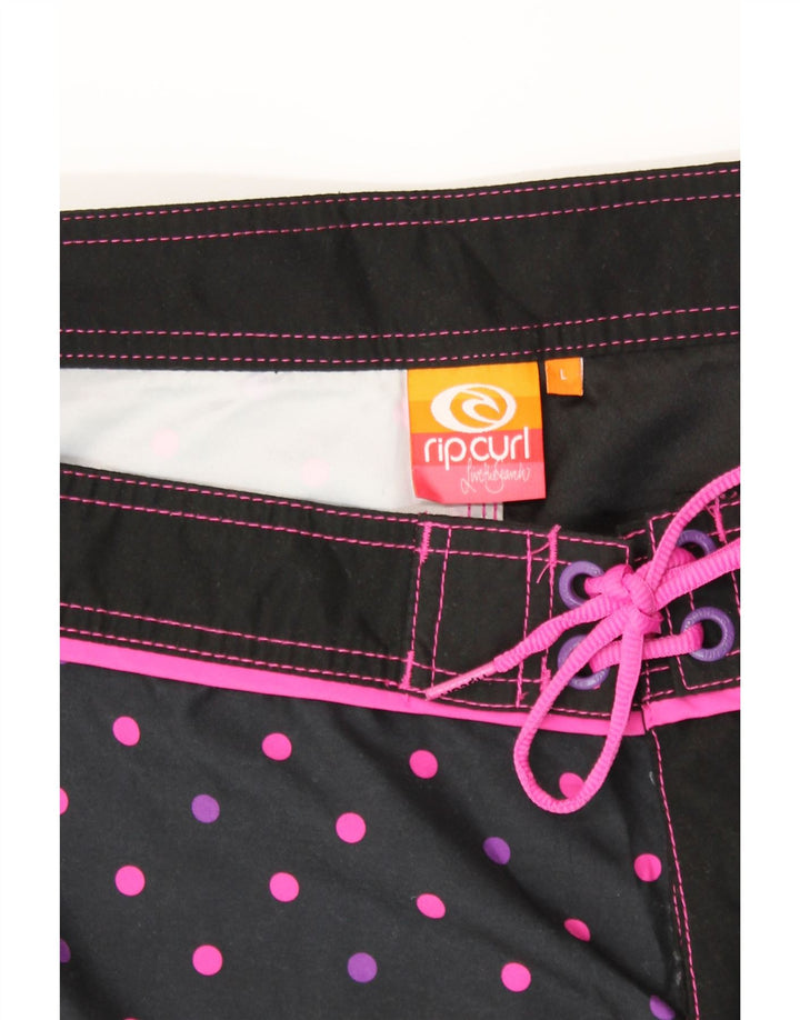 RIP CURL Mens Graphic Swimming Shorts Large Black Polka Dot Polyester Vintage Rip Curl and Second-Hand Rip Curl from Messina Hembry 