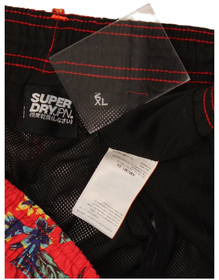 Pantaloni scurți de înot pentru bărbați SUPERDRY 2XL poliester floral roșu
