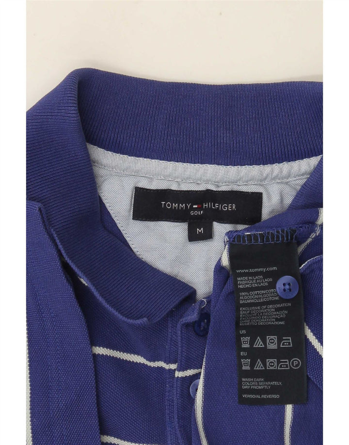 Tricou polo Tommy Hilfiger pentru bărbați, bumbac cu dungi albastre medii