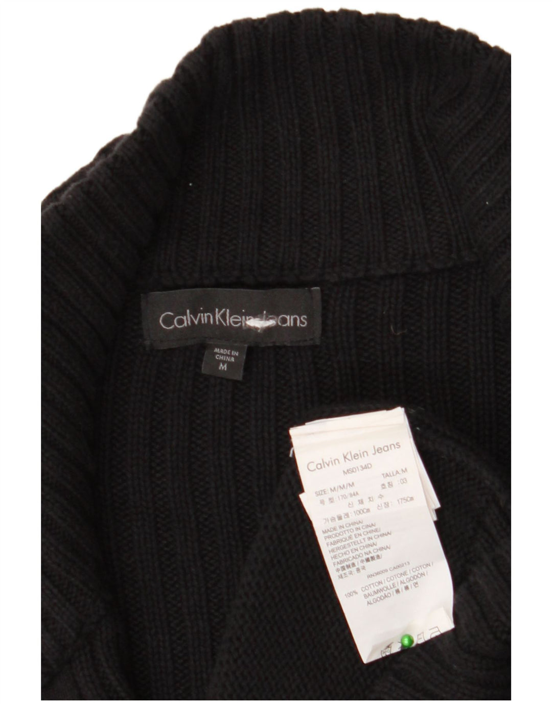 Pulover cardigan pentru bărbați Calvin Klein Jeans, bumbac mediu negru