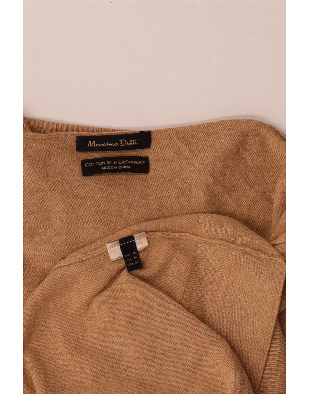 MASSIMO DUTTI Pulover cu gât rulat pentru femei UK 12 Bumbac mediu bej