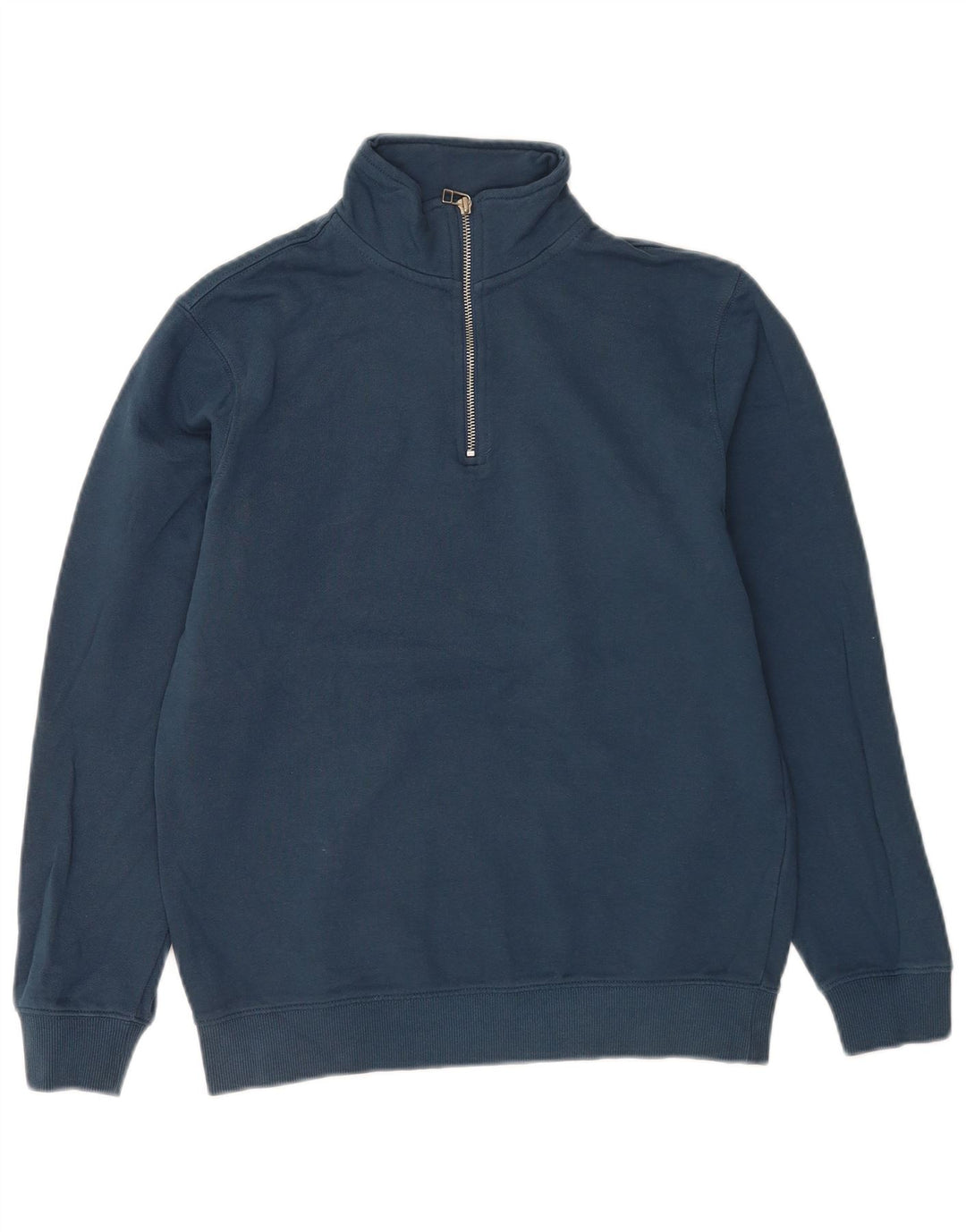 Hanorac pentru bărbați John Lewis, cu fermoar, pulover, bumbac, albastru bleumarin