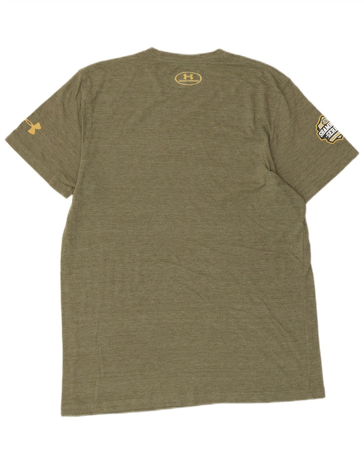 Tricou grafic pentru bărbați UNDER ARMOUR Heat Gear Top Medium Kaki