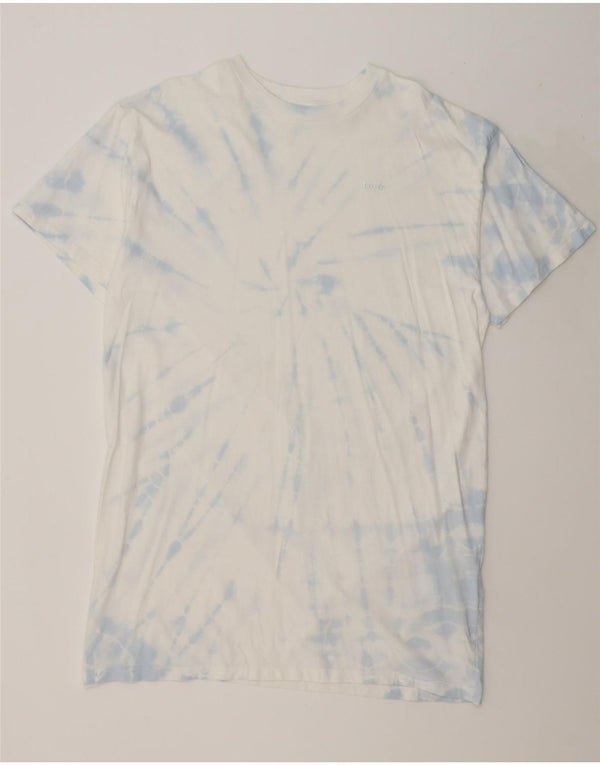 LEVI'S Womens Oversized T-Shirt Dress UK 10 Small White Tie Dye Cotton