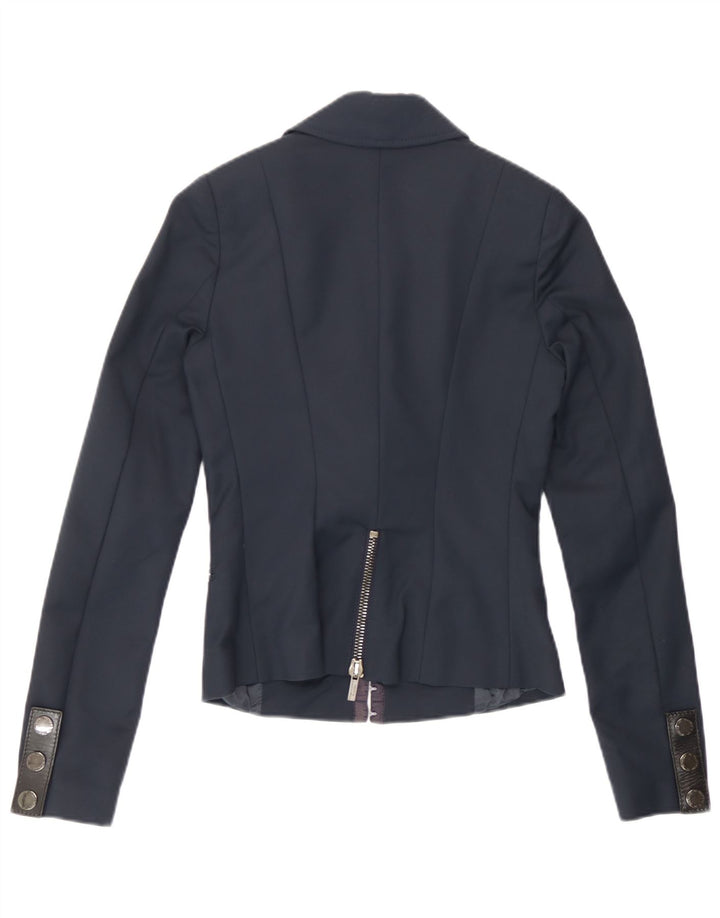 Jachetă Blazer Femei Elisabetta Franchi IT 40 Mic Bumbac Bleumarin