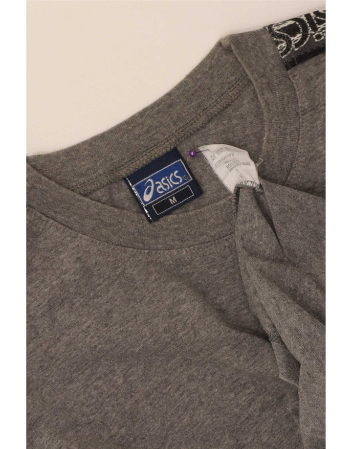 Tricou grafic Asics pentru bărbați Top din bumbac cu pete gri mediu