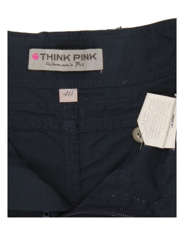 THINK PINK Womens Cargo Shorts EU 40 Medium W28  Navy Blue Nylon Vintage Think Pink and Second-Hand Think Pink from Messina Hembry 