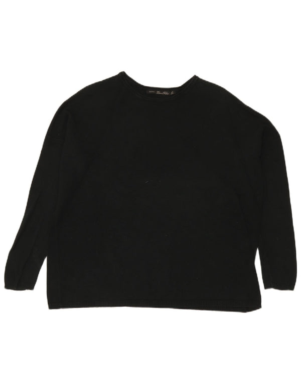 Pulover pentru femei supradimensionat cu gât de barcă Zara UK 14 Medium Negru