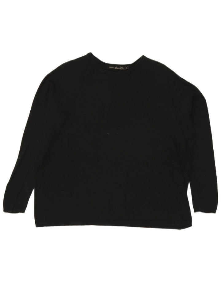 Pulover pentru femei supradimensionat cu gât de barcă Zara UK 14 Medium Negru