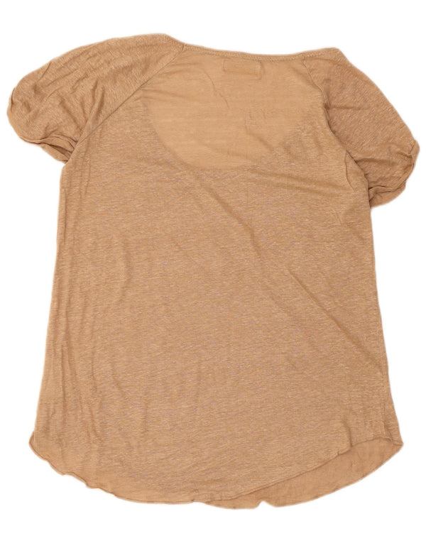 Tricou pentru femei Zara UK 12 Medium Bej In