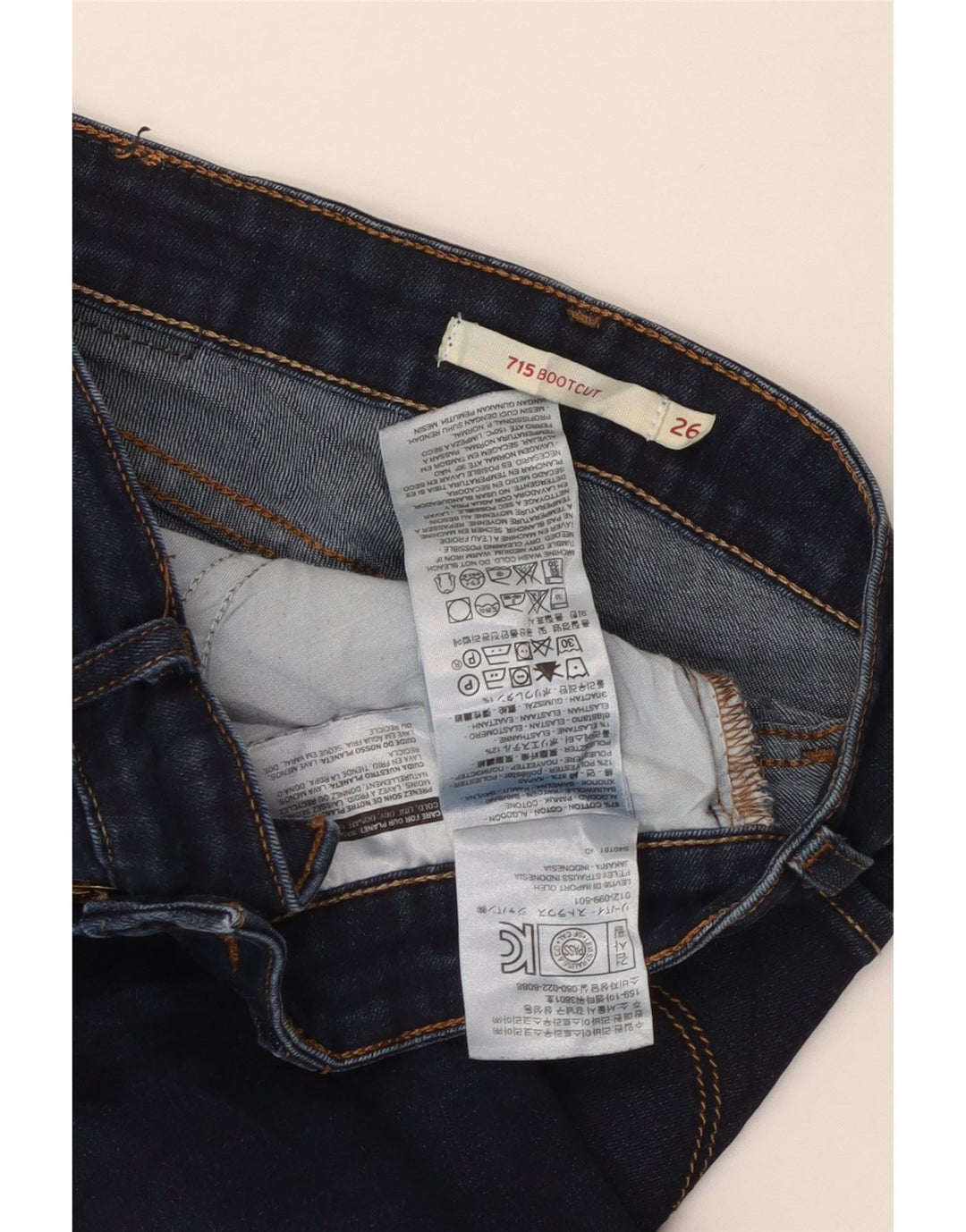 Blugi Levi's pentru femei 715 Bootcut W26 L28 Bumbac bleumarin