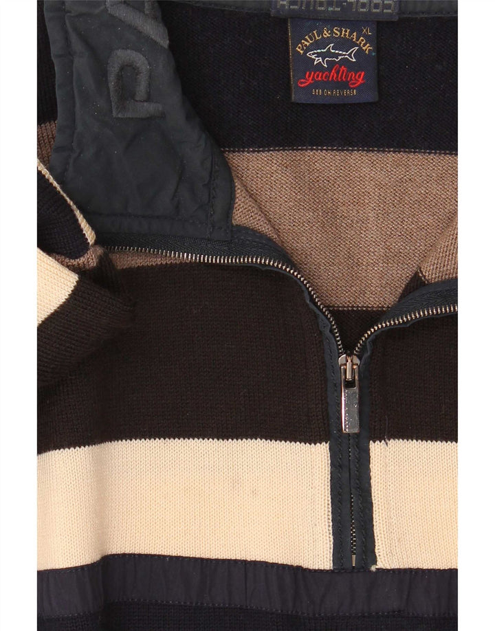 Pulover pentru bărbați Paul & Shark, cu fermoar, cu gât, XL, cu dungi multicolore