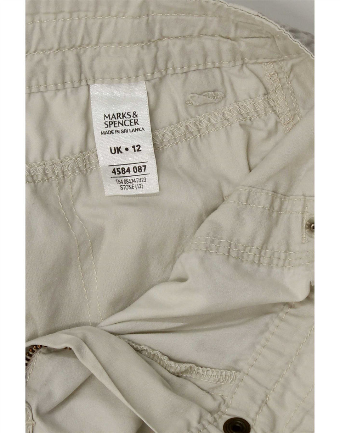 Pantaloni scurti cargo pentru femei Marks & Spencer UK 12 Medium W30 Bej Bumbac