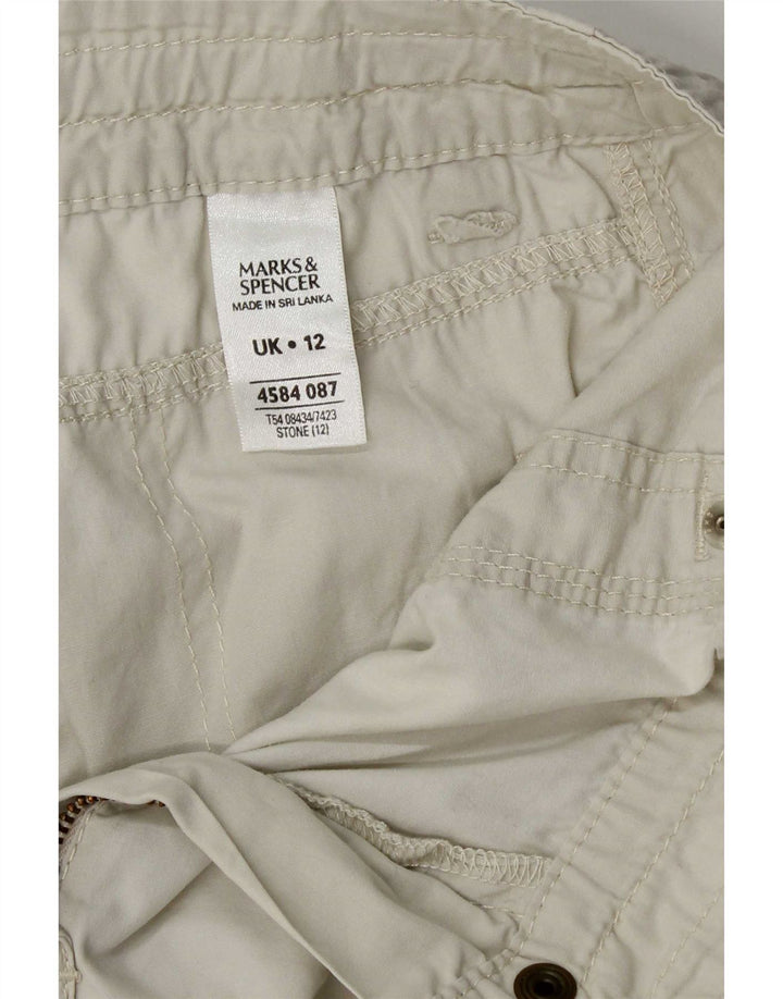 Pantaloni scurti cargo pentru femei Marks & Spencer UK 12 Medium W30 Bej Bumbac