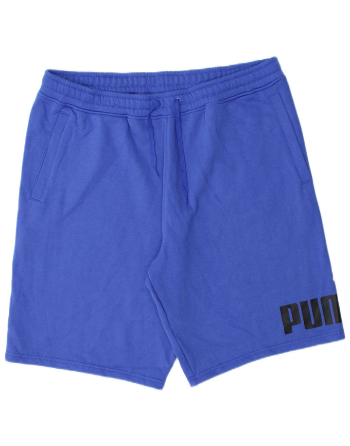 Pantaloni scurți sport grafic PUMA pentru bărbați XL, bumbac albastru
