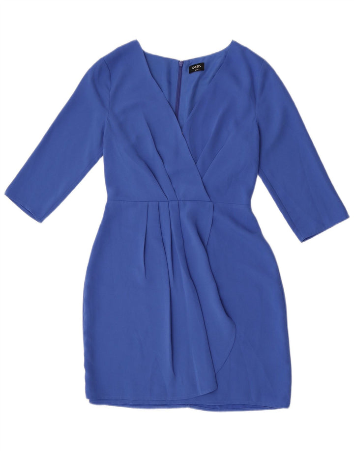 Rochie Oasis pentru femei cu mâneci 3/4, UK 8, poliester albastru mic
