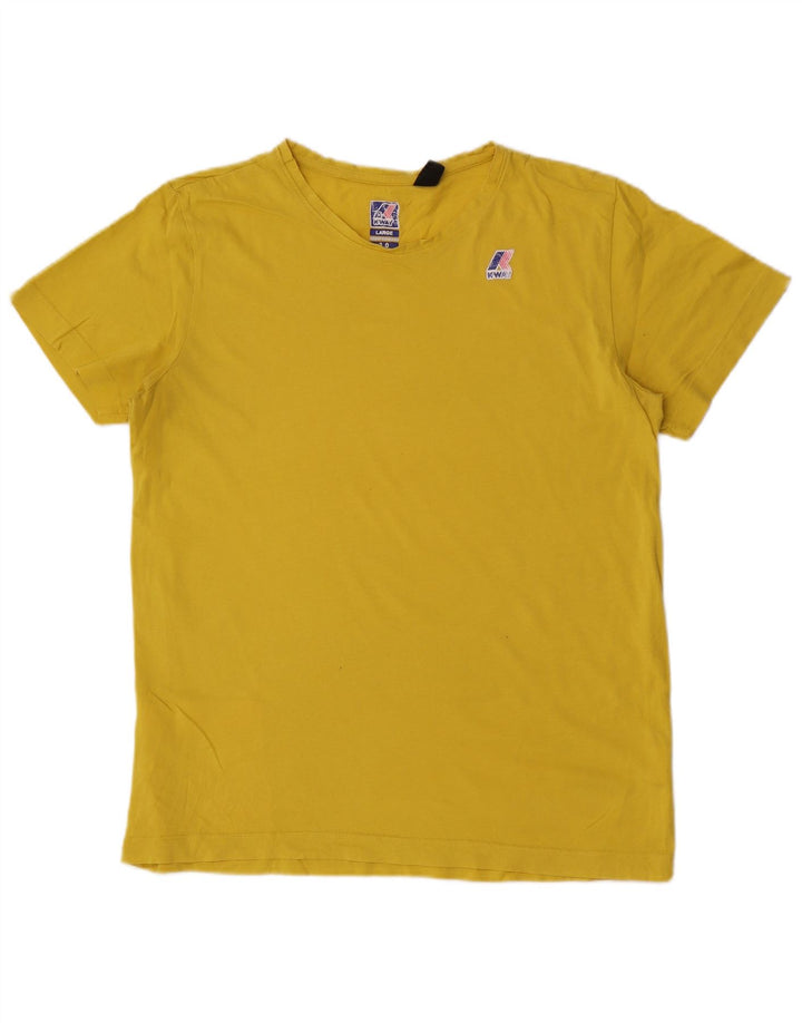 Tricou pentru bărbați K-Way Top mare din bumbac galben