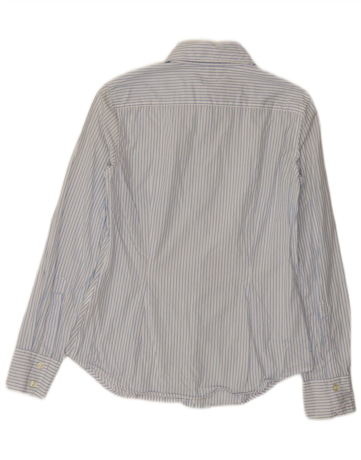 Cămașă Benetton pentru femei UK 12 Medium White Pinstripe Bumbac
