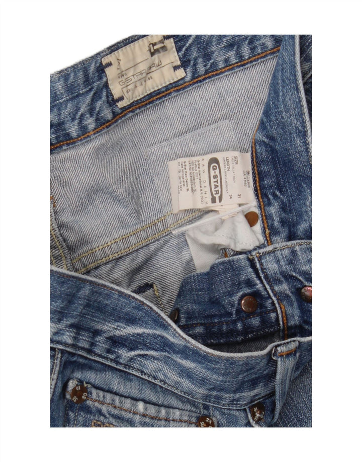 G-STAR Mens Straight Jeans W31 L34 Blue Cotton