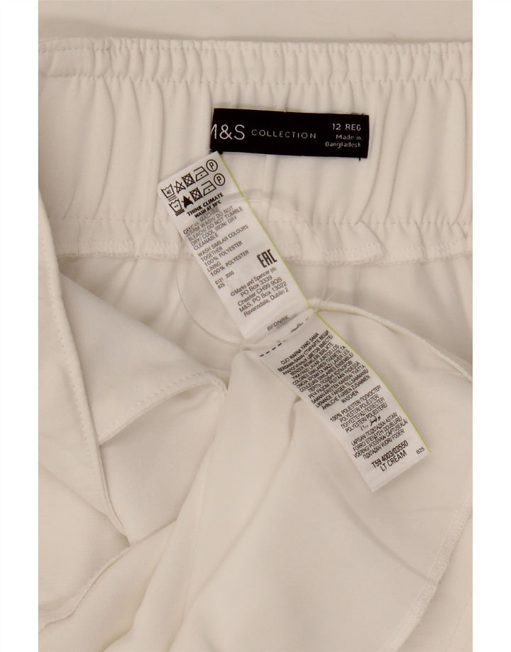 MARKS & SPENCER Fusta dreaptă pentru femei UK 12 Medium W30 Poliester alb