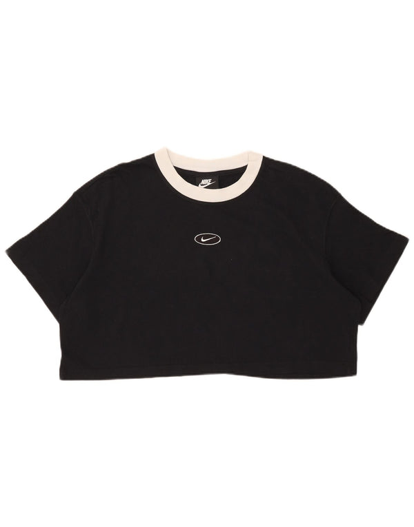 Tricou pentru femei Crop Oversized Top UK 14 Medium Negru