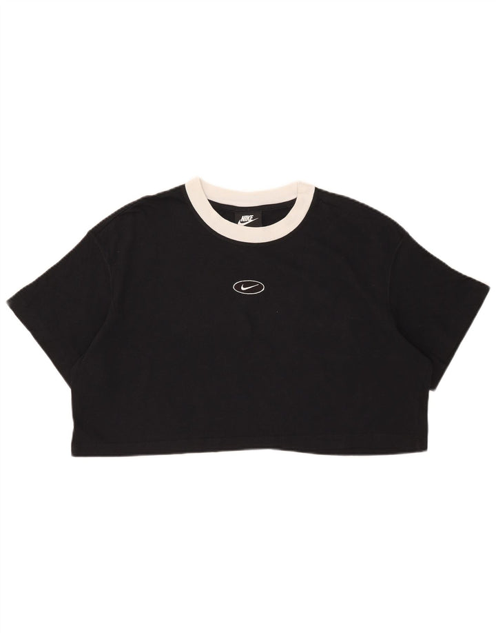 Tricou pentru femei Crop Oversized Top UK 14 Medium Negru