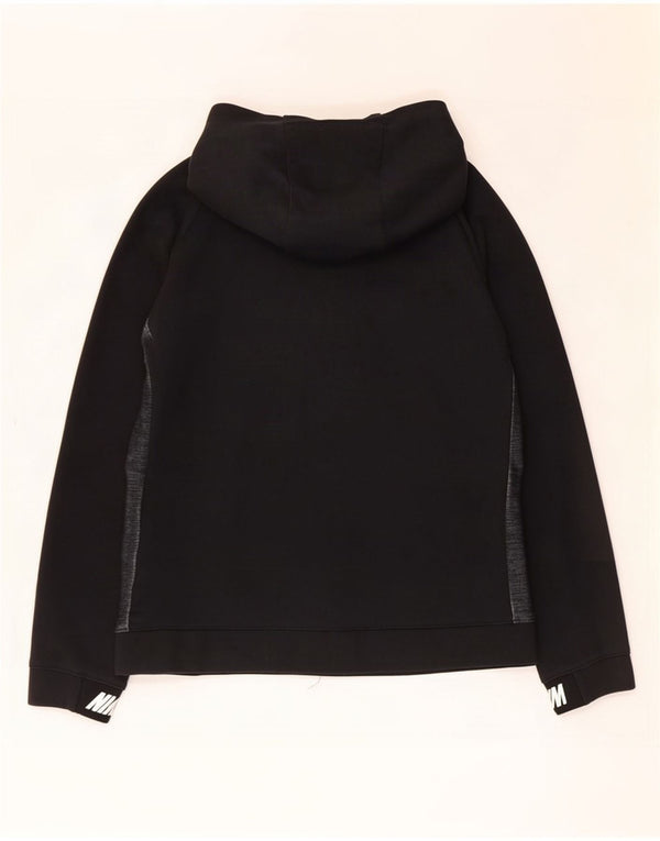 Nike Boys Graphic Zip Hoodie Sweater 12-13 Years Large Black Flecked Cotton