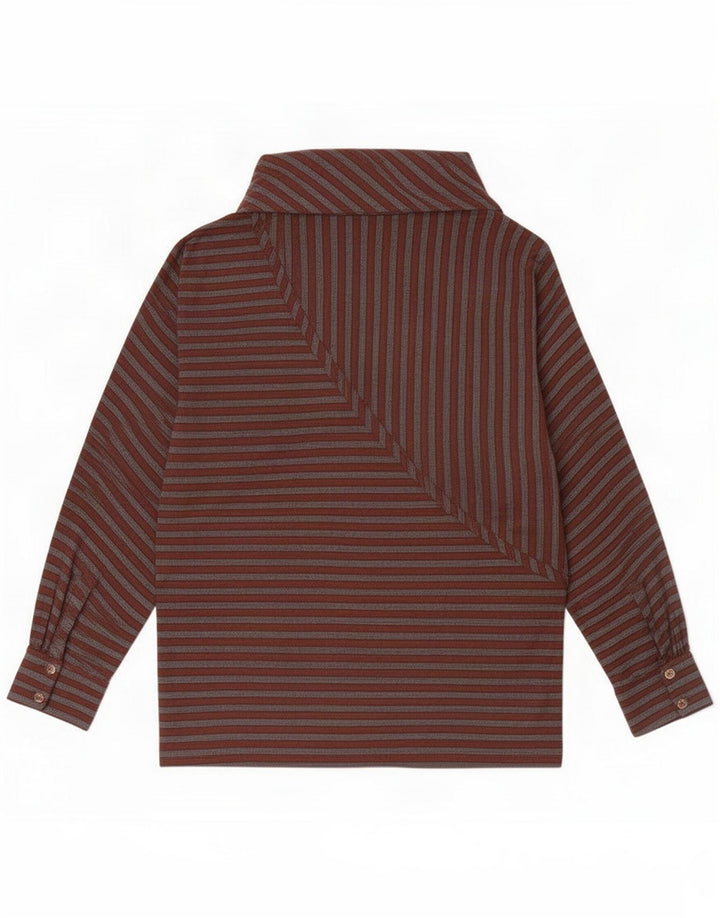 Vintage Womens Bluse Top IT 40 Small Brown Striped