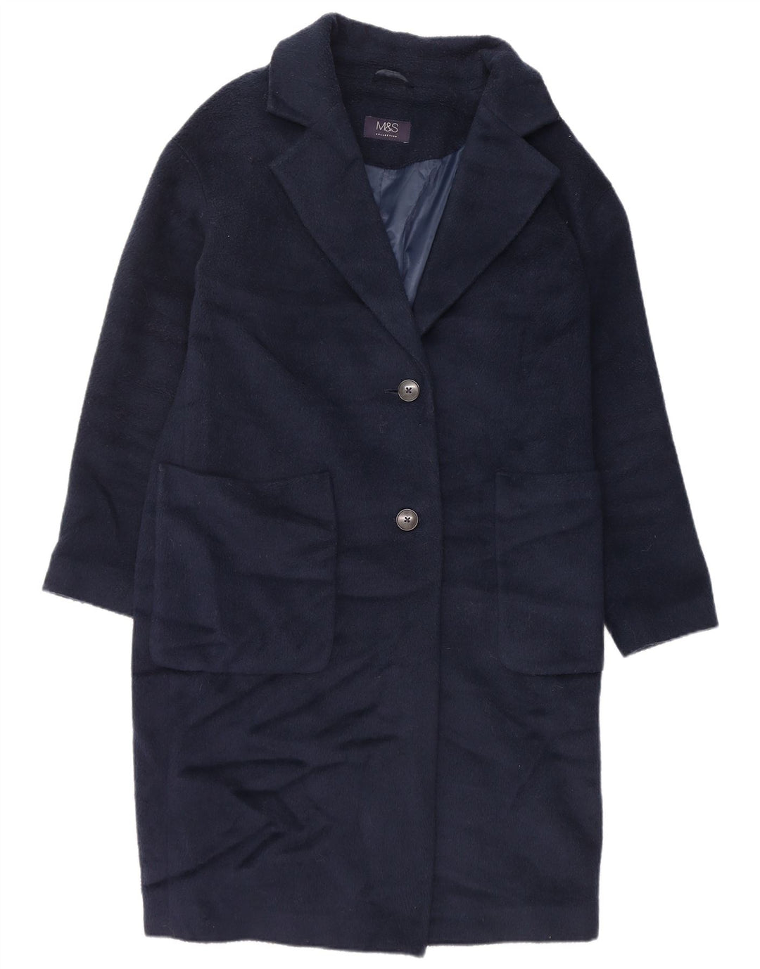 Pardesiu supradimensionat pentru femei Marks & Spencer UK 10 mic, poliester bleumarin