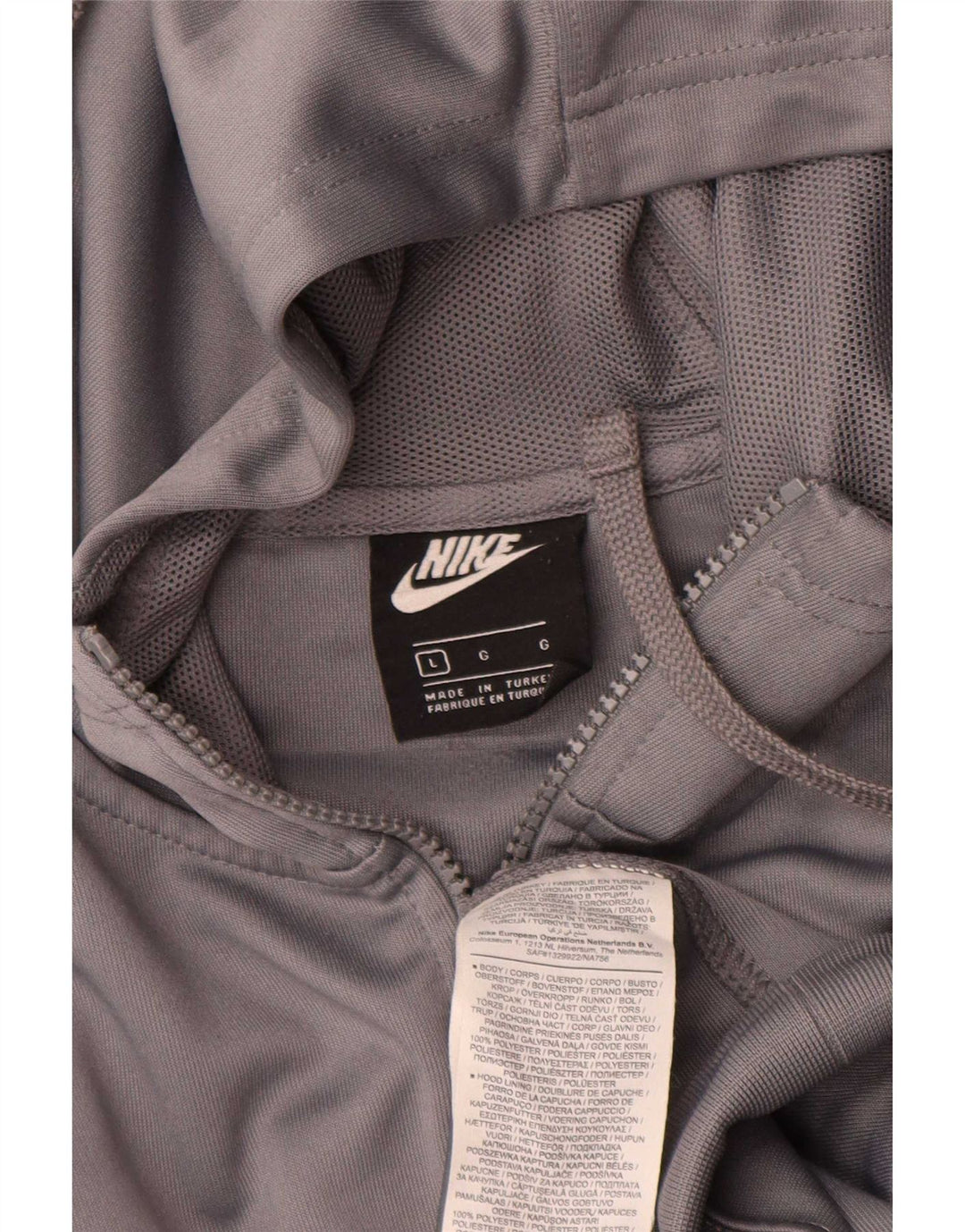 Pulover Nike Graphic Zip pentru bărbați, mare, gri, poliester color bloc